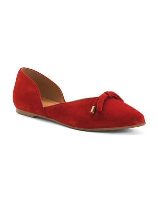 Suede Bow Flats For Women