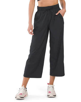 Side Stitched Wide Leg Ankle Pants