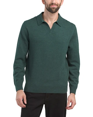 Merino Johnny Collar Pull Over Sweater For Men