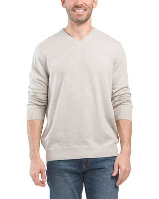 Merino Wool V-Neck Sweater For Men