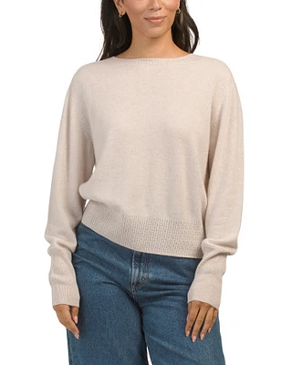 Cashmere Crew Neck Sweater With Decorative Stitch