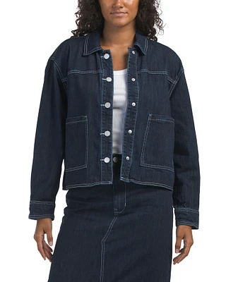 Crop Denim Shirt Jacket