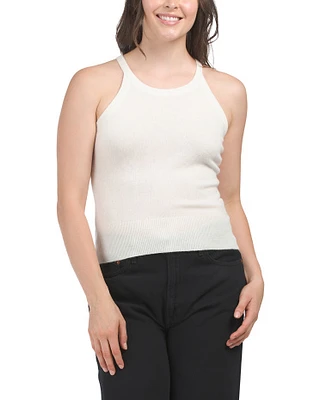 Cashmere Sleeveless Scoop Neck Halter Tank