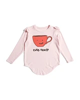 Girls Long Sleeve Shirt Tail Hem T-Shirt With Bows