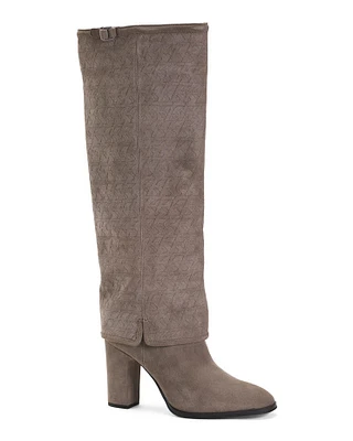 West Fold Over Suede Boots For Women