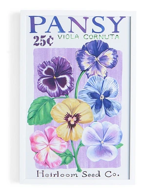 12X18 Pansies Framed Wall Art Print