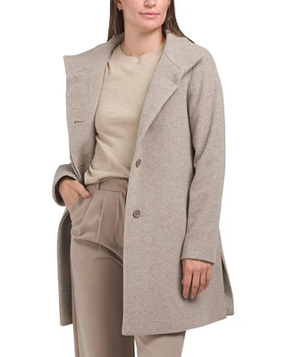 Wool Blend Short Coat For Women