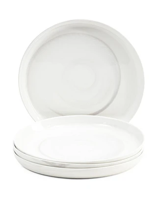 Set Of 4 Marble Look Porcelain Dinner Plates