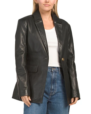 Genuine Leather Blazer For Women