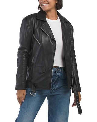 Genuine Leather Oversized Boyfriend Jacket