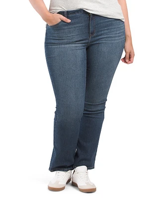 Plus High Waist Recycle Skinny Bootcut Jeans For Women