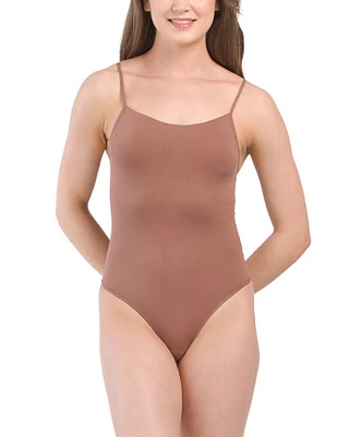 Square Neck Thong Shaping Bodysuit For Women