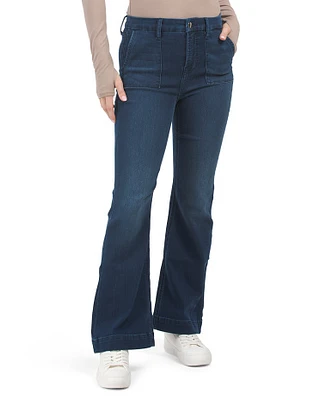 Petite Trouser Jeans With Patch Pockets For Women