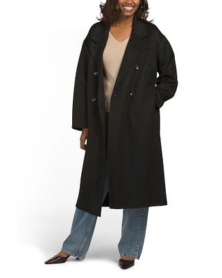 Wool Blend Oversized Double Breasted Coat