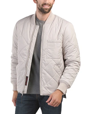 Reversible Diamond Quilted Bomber Jacket For Men