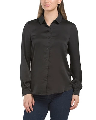 Long Sleeve Satin Shirt For Women