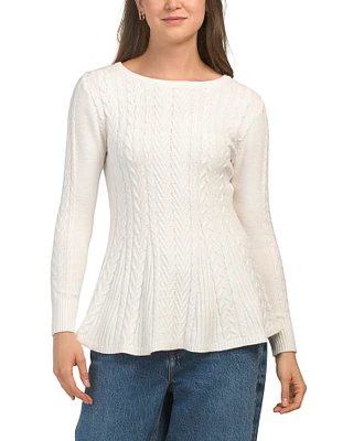 Peplum Cable Knit Sweater