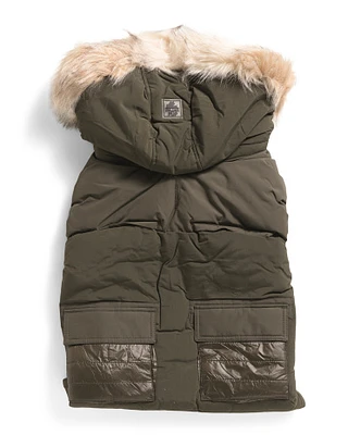 Zeus Pup Mix Media Parka With Removable Faux Fur Trim Hood