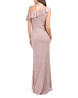 Sequined One Shoulder Trumpet Gown For Women