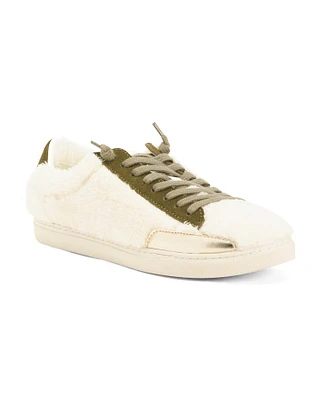 Leather Melissa Cozy Sherpa Sneakers For Women