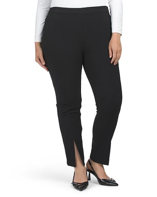 Plus Front Slit Pants For Women