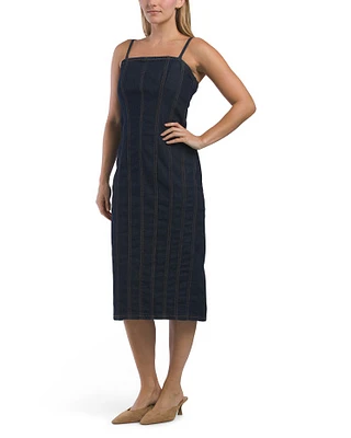 Denim Tube Midi Dress For Women