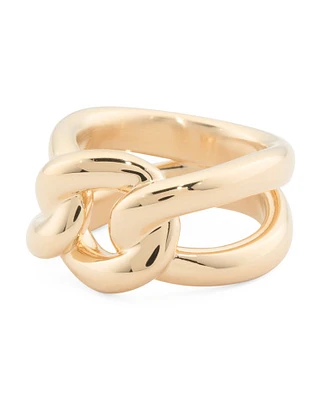 14K Gold Chain Link Ring For Women