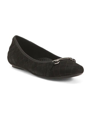 Suede Stacy Quilted Ballet Flats For Women