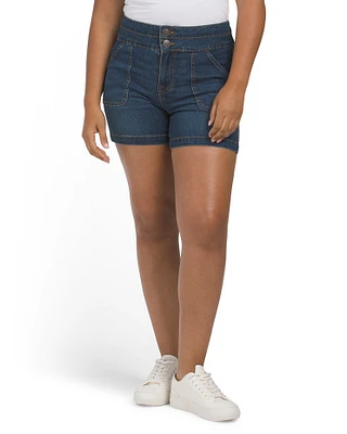 Pork Chop Pocket Denim Shorts For Women