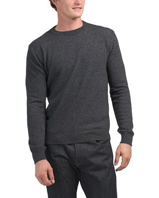 Recycled Wool And Cashmere Crew Neck Blend Sweater For Men