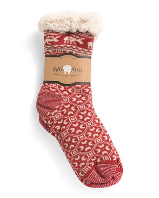 Sherpa Lined Slipper Socks For Women