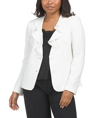 Ruffle Front Two Button Jacket