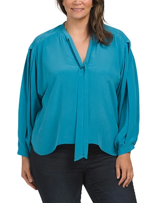 Plus Wells Silk Top For Women