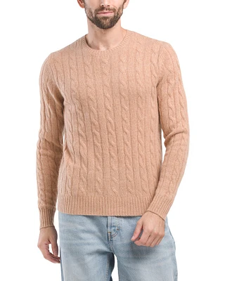 Cashmere Cable Knit Crew Neck Sweater For Men