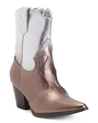 Bambi Leather Western Boots For Women