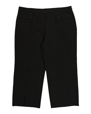 Plus Pull On Wide Leg Pants For Women