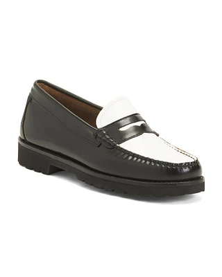 Leather Whitney Lug Loafers For Women