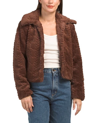 Faux Fur Cropped Jacket For Women