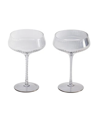 Set Of 2 Lustre Small Twist Stem Coupe Glasses