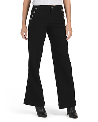 Ariana Mid Rise Wide Leg Pants For Women