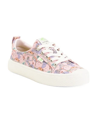 Crooked Oca Graphic Print Canvas Sneakers For Women