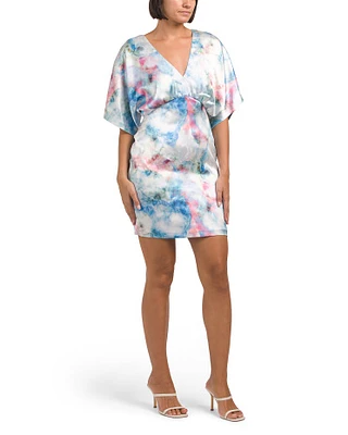 Floral Printed Kimono Mini Dress For Women