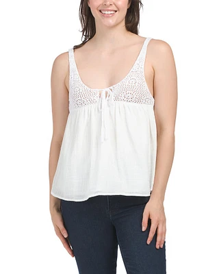 Sleeveless Crochet Detail Top For Women