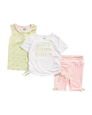 Girls 3Pc Bike Shorts Set