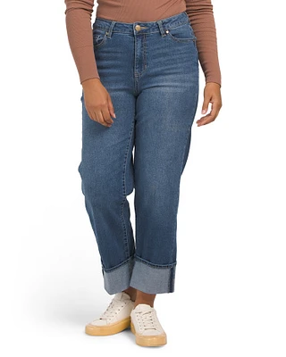 High Rise Recycled Wide Leg Ankle Jeans For Women