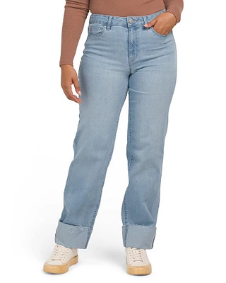 High Rise Recycled Wide Leg Ankle Jeans For Women