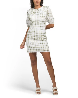 Short Sleeve Collared Mini Dress For Women