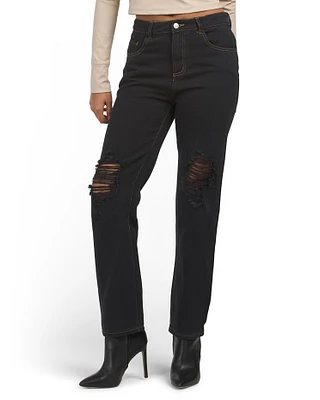 High Rise Straight Leg Jeans For Women