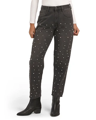 High Rise Embellished Jeans For Women