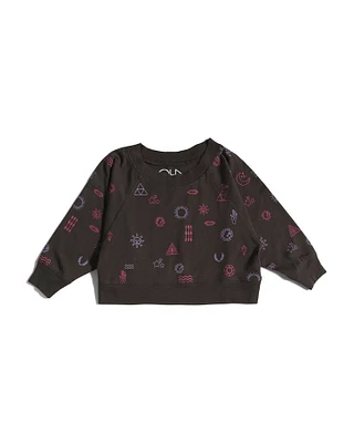 Girls Boxy Long Sleeve Cropped T-Shirt